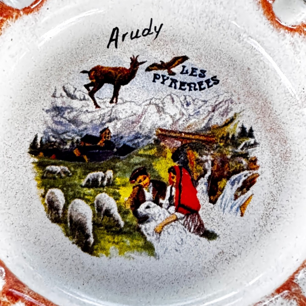 Vintage Les‎ Pyrenees French Souvenir "Audry" Ashtray Scenic Made in France